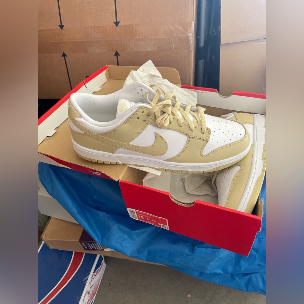 Nike White and Tan Sneakers Mens size 15 , New